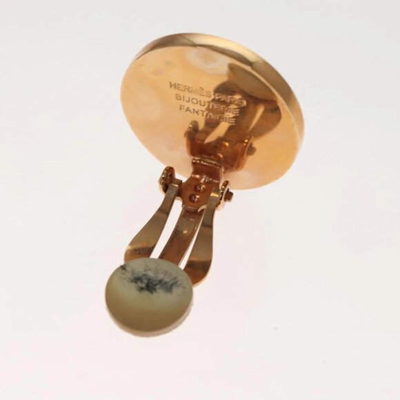 HERMES Earring metal Gold Tone Auth am8309 - Picture 7 of 9